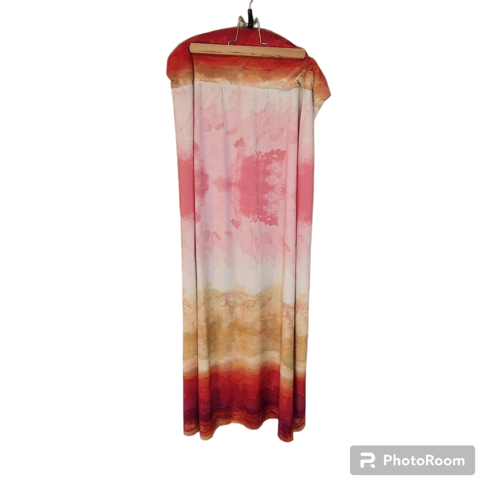 Cato multi color pink, red, gold, and orange maxi skirt.  Size medium.